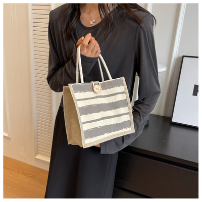 TOTE BAG CANVAS BAG CANVAS GIRL TOTE INS PORTABLE BENTO LUNCH BOX WORK baru dicetak