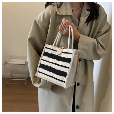 TOTE BAG CANVAS BAG CANVAS GIRL TOTE INS PORTABLE BENTO LUNCH BOX WORK baru dicetak