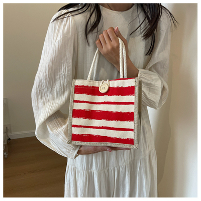 TOTE BAG CANVAS BAG CANVAS GIRL TOTE INS PORTABLE BENTO LUNCH BOX WORK baru dicetak