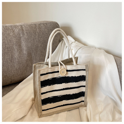 TOTE BAG CANVAS BAG CANVAS GIRL TOTE INS PORTABLE BENTO LUNCH BOX WORK baru dicetak