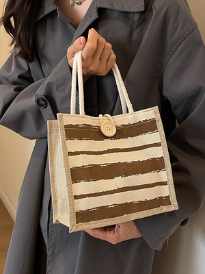 TOTE BAG CANVAS BAG CANVAS GIRL TOTE INS PORTABLE BENTO LUNCH BOX WORK baru dicetak