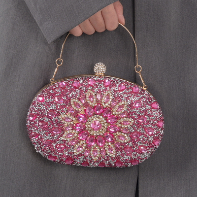 Amazon berlian-dilapisi bunga matahari tas makan malam wanita mode pesta Clutch semua-pertandingan gaun tas malam