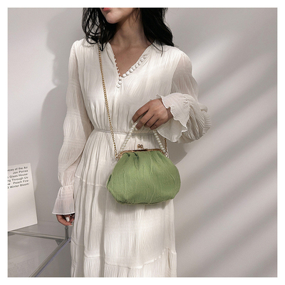 2024 NEW RETRO FAIRY SOLID COLOR BAG kecil tangan putih KERUANG BAG Wanita benang bersih dalam BAG crossbody sederhana