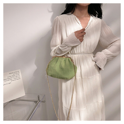 2024 NEW RETRO FAIRY SOLID COLOR BAG kecil tangan putih KERUANG BAG Wanita benang bersih dalam BAG crossbody sederhana
