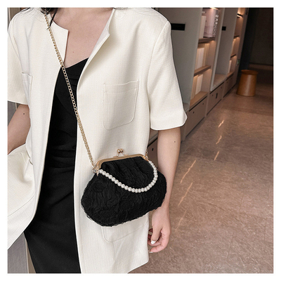 2024 NEW RETRO FAIRY SOLID COLOR BAG kecil tangan putih KERUANG BAG Wanita benang bersih dalam BAG crossbody sederhana