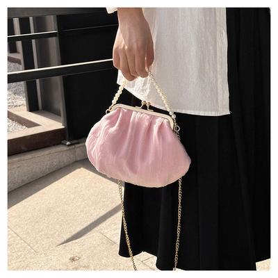 2024 NEW RETRO FAIRY SOLID COLOR BAG kecil tangan putih KERUANG BAG Wanita benang bersih dalam BAG crossbody sederhana