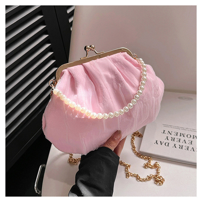 2024 NEW RETRO FAIRY SOLID COLOR BAG kecil tangan putih KERUANG BAG Wanita benang bersih dalam BAG crossbody sederhana