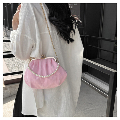 2024 NEW RETRO FAIRY SOLID COLOR BAG kecil tangan putih KERUANG BAG Wanita benang bersih dalam BAG crossbody sederhana