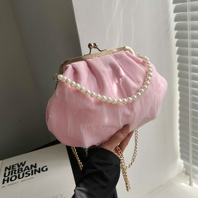 2024 NEW RETRO FAIRY SOLID COLOR BAG kecil tangan putih KERUANG BAG Wanita benang bersih dalam BAG crossbody sederhana