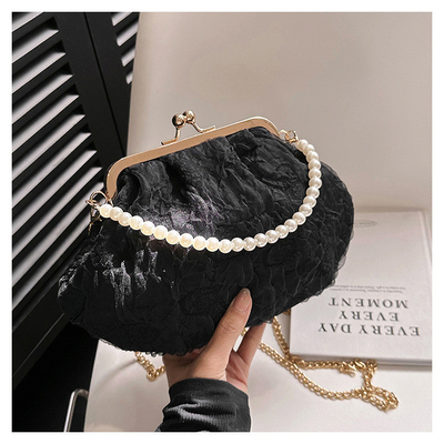 2024 NEW RETRO FAIRY SOLID COLOR BAG kecil tangan putih KERUANG BAG Wanita benang bersih dalam BAG crossbody sederhana