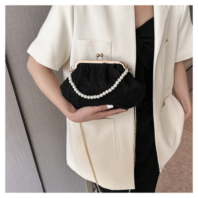 2024 NEW RETRO FAIRY SOLID COLOR BAG kecil tangan putih KERUANG BAG Wanita benang bersih dalam BAG crossbody sederhana