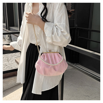 2024 NEW RETRO FAIRY SOLID COLOR BAG kecil tangan putih KERUANG BAG Wanita benang bersih dalam BAG crossbody sederhana
