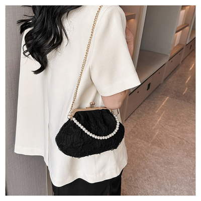 2024 NEW RETRO FAIRY SOLID COLOR BAG kecil tangan putih KERUANG BAG Wanita benang bersih dalam BAG crossbody sederhana