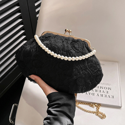 2024 NEW RETRO FAIRY SOLID COLOR BAG kecil tangan putih KERUANG BAG Wanita benang bersih dalam BAG crossbody sederhana