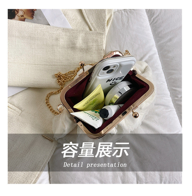 2024 NEW RETRO FAIRY SOLID COLOR BAG kecil tangan putih KERUANG BAG Wanita benang bersih dalam BAG crossbody sederhana