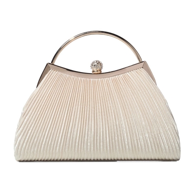 Eropa dan Amerika Serikat RETRO SOLID COLOR PELATED HAND RING FASHION LOCK CLOSED DINNER BAG RANGKET BAG