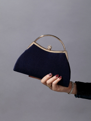 Eropa dan Amerika Serikat RETRO SOLID COLOR PELATED HAND RING FASHION LOCK CLOSED DINNER BAG RANGKET BAG