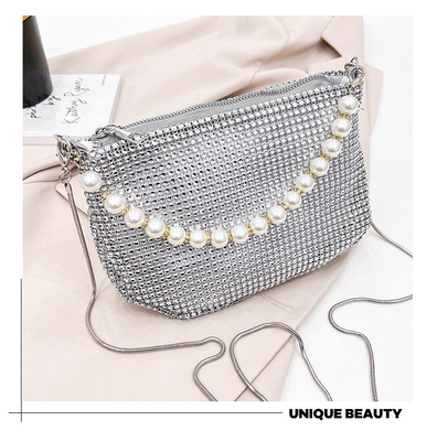 New Pearl Handle imitasi penuh berlian tas tangan tas bahu lintas batas ledakan pesta makan malam tas fashion bahu