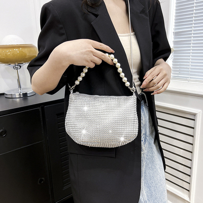 New Pearl Handle imitasi penuh berlian tas tangan tas bahu lintas batas ledakan pesta makan malam tas fashion bahu