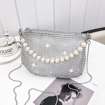 New Pearl Handle imitasi penuh berlian tas tangan tas bahu lintas batas ledakan pesta makan malam tas fashion bahu