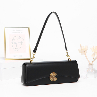 Tas bahu kulit sapi asli baru tas wanita miring kelas tinggi tas tangan baguette tas kulit sapi tas bawah lengan