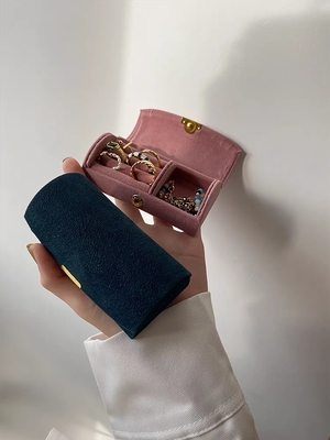 NEW EXQUISITE KASUS Perhiasan Velvet Berkualitas Tinggi cincin gelang kalung penyimpanan kotak perjalanan perhiasan portabel kecil