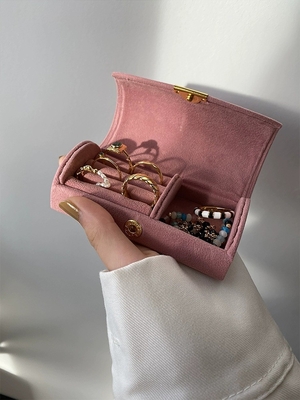 NEW EXQUISITE KASUS Perhiasan Velvet Berkualitas Tinggi cincin gelang kalung penyimpanan kotak perjalanan perhiasan portabel kecil