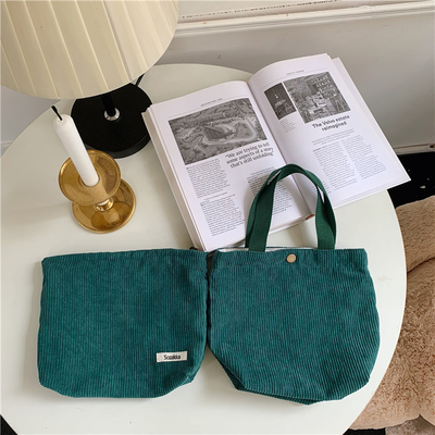 ARTSY CORDUROY BAG Casual PORTABLE MINI LADYS Clutch BAG VINTAGE KATUAN BAG BENTO