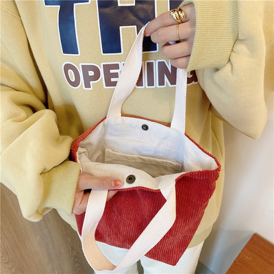 ARTSY CORDUROY BAG Casual PORTABLE MINI LADYS Clutch BAG VINTAGE KATUAN BAG BENTO