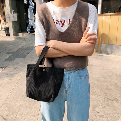 ARTSY CORDUROY BAG Casual PORTABLE MINI LADYS Clutch BAG VINTAGE KATUAN BAG BENTO