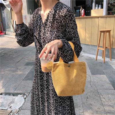 ARTSY CORDUROY BAG Casual PORTABLE MINI LADYS Clutch BAG VINTAGE KATUAN BAG BENTO