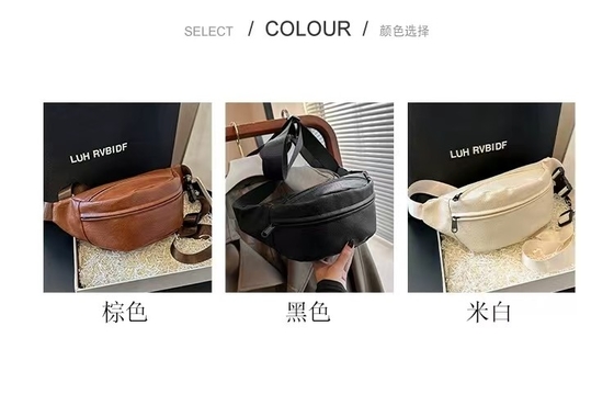 Tas dada unisex ultra ringan warna padat sederhana Tas crossbody pria tas bahu