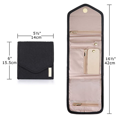 Tas Perhiasan Lipat Tas Perhiasan Portabel Tas Penyimpanan Perhiasan Multi-Cincin Earrings Tas Perhiasan