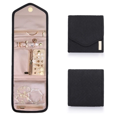 Tas Perhiasan Lipat Tas Perhiasan Portabel Tas Penyimpanan Perhiasan Multi-Cincin Earrings Tas Perhiasan