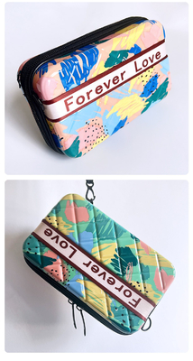 ASB+PC MATERIAL PORTABLE HARD SHELL MAKEUP BAG satu bahu BAG penyimpanan portabel dengan kotak hadiah