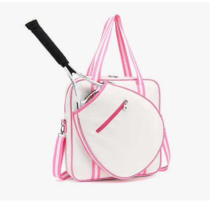 Tas Tennis Tas Tangan Bill Bahu Krossbody Tas Badminton Pria dan Wanita Tas Raket Bergaris Multi-Fungsi