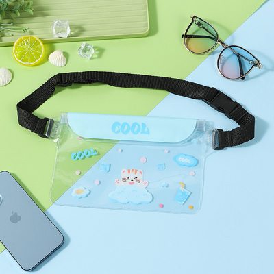 3 Lapisan SEALED Telepon seluler besar waterproof tas miring STRADDLE Berenang waterproof FANNY PACK PVC rafting laut terbuka