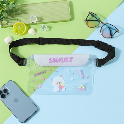 3 Lapisan SEALED Telepon seluler besar waterproof tas miring STRADDLE Berenang waterproof FANNY PACK PVC rafting laut terbuka