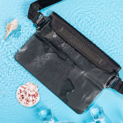 3 Lapisan SEALED Telepon seluler besar waterproof tas miring STRADDLE Berenang waterproof FANNY PACK PVC rafting laut terbuka
