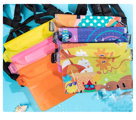 3 Lapisan SEALED Telepon seluler besar waterproof tas miring STRADDLE Berenang waterproof FANNY PACK PVC rafting laut terbuka