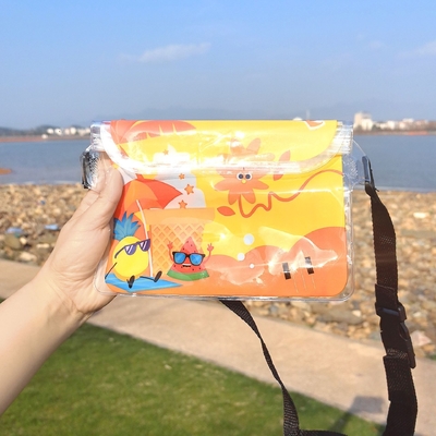 3 Lapisan SEALED Telepon seluler besar waterproof tas miring STRADDLE Berenang waterproof FANNY PACK PVC rafting laut terbuka