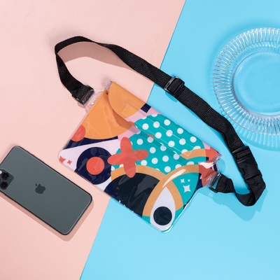 3 Lapisan SEALED Telepon seluler besar waterproof tas miring STRADDLE Berenang waterproof FANNY PACK PVC rafting laut terbuka