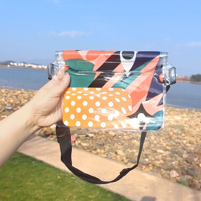 3 Lapisan SEALED Telepon seluler besar waterproof tas miring STRADDLE Berenang waterproof FANNY PACK PVC rafting laut terbuka