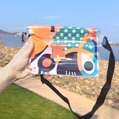 3 Lapisan SEALED Telepon seluler besar waterproof tas miring STRADDLE Berenang waterproof FANNY PACK PVC rafting laut terbuka