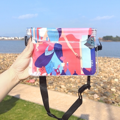 3 Lapisan SEALED Telepon seluler besar waterproof tas miring STRADDLE Berenang waterproof FANNY PACK PVC rafting laut terbuka