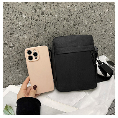 OXFORD SIMPLE Pakaian Casual crossbody tas pria SIMPLE warna padat Ponsel telepon tas dengan satu bahu tas ransel kecil