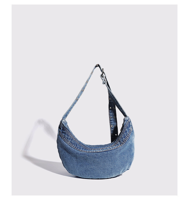 2024 Trans-Border NEW underarms bag NICHE desain retro cuci denim tas senior dompling tas