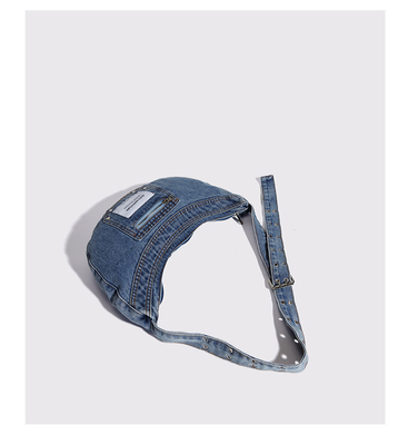 2024 Trans-Border NEW underarms bag NICHE desain retro cuci denim tas senior dompling tas