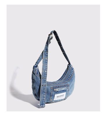 2024 Trans-Border NEW underarms bag NICHE desain retro cuci denim tas senior dompling tas