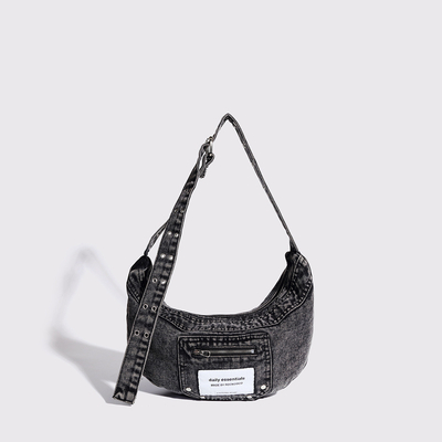 2024 Trans-Border NEW underarms bag NICHE desain retro cuci denim tas senior dompling tas